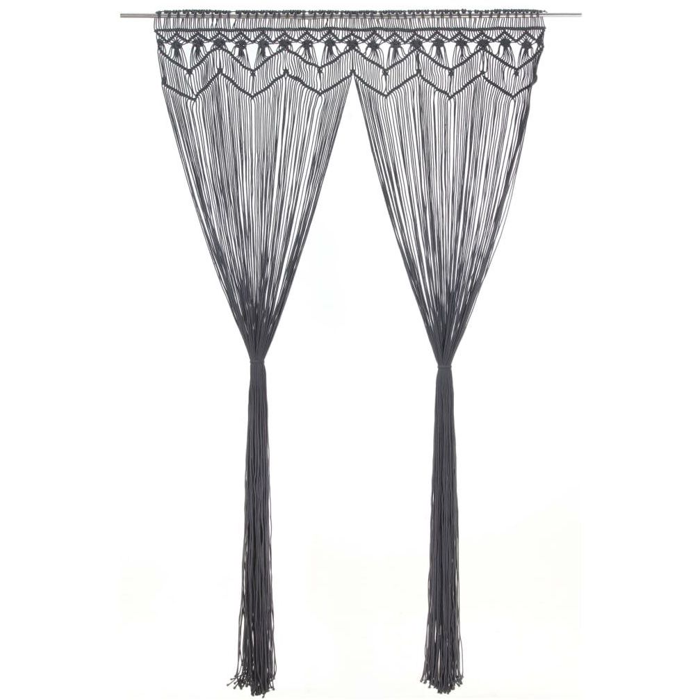 Macrame verho antrasiitti puuvilla 140x240cm