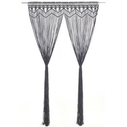 Macrame verho antrasiitti puuvilla 140x240cm