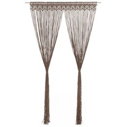 Macrame verho harmaanruskea puuvilla 140x240 cm