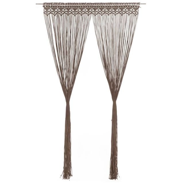 Macrame verho harmaanruskea puuvilla 140x240 cm_1