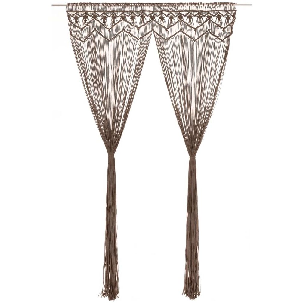 Macrame verho harmaanruskea puuvilla 140x240cm