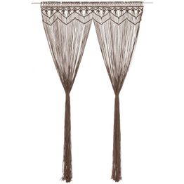 Macrame verho harmaanruskea puuvilla 140x240cm