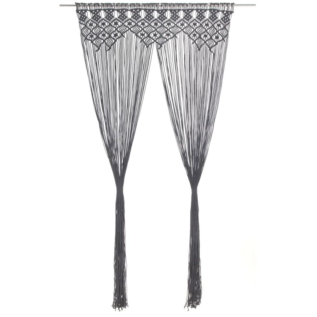 Macrame verho puuvilla antrasiitti 140x240 cm