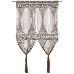 Macrame verho puuvilla harmaanruskea 140x240 cm