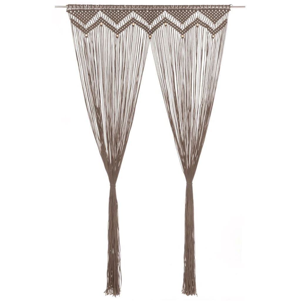 Macrame verho puuvilla harmaanruskea 140x240cm