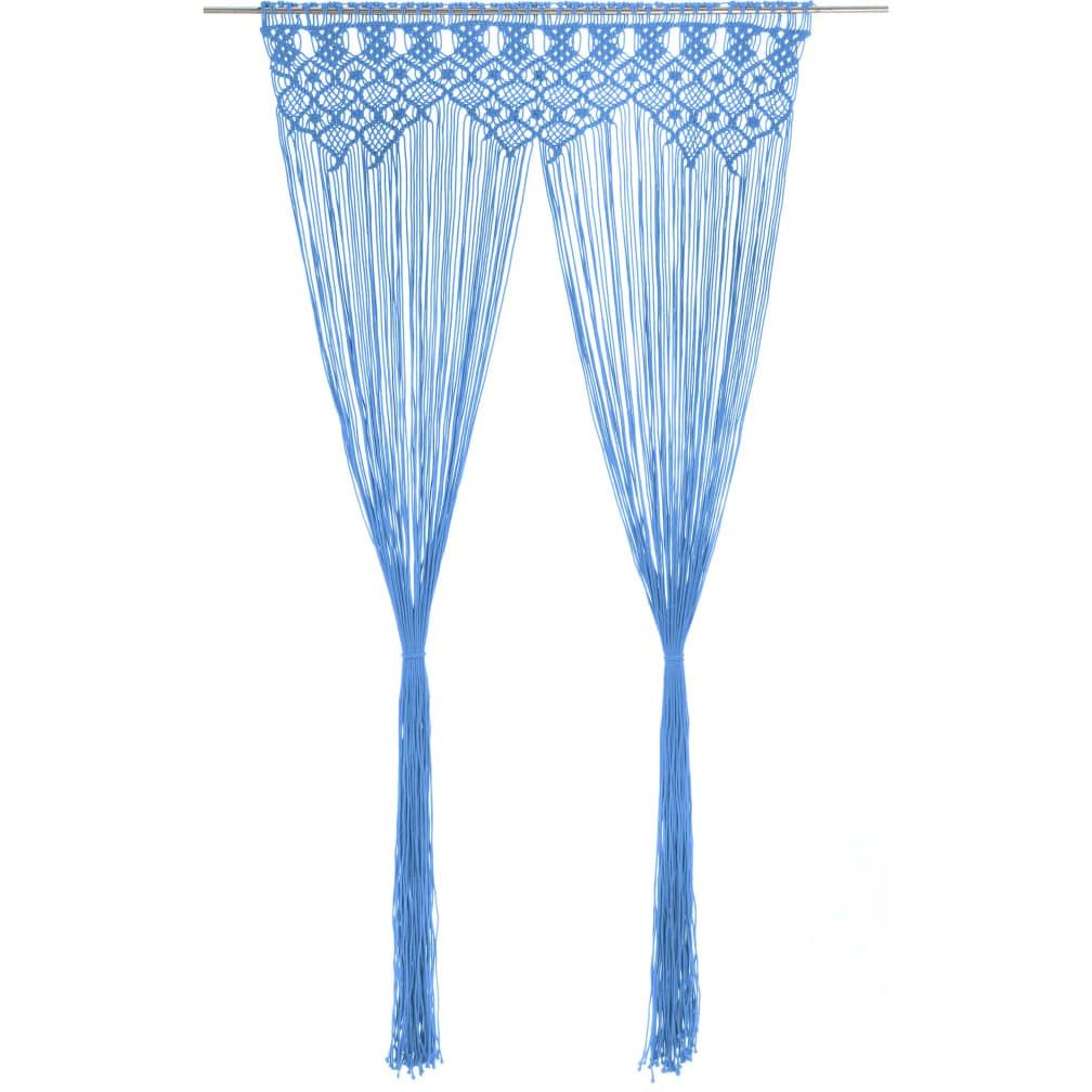 Macrame verho puuvilla sininen 140x240 cm