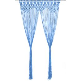 Macrame verho puuvilla sininen 140x240 cm