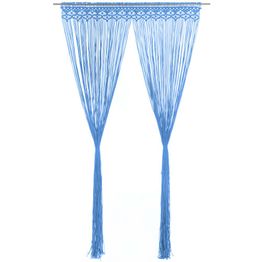 Macrame verho sininen puuvilla 140x240 cm