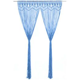 Macrame verho sininen puuvilla 140x240cm