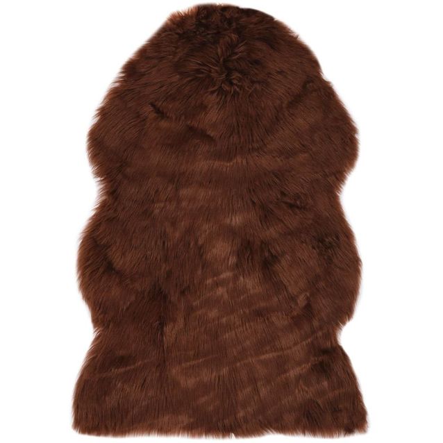 Matto 60x90 cm keinotekoinen lampaannahka ruskea_1