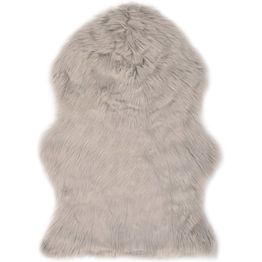 Matto 60x90 cm keinotekoinen lampaannahka vaaleanharmaa