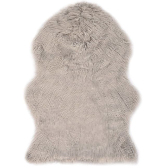 Matto 60x90 cm keinotekoinen lampaannahka vaaleanharmaa_1
