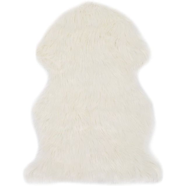 Matto 60x90 cm keinotekoinen lampaannahka valkoinen_1