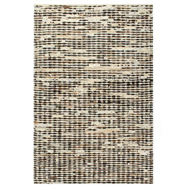 Matto aito karvapeitteinen nahka 120x170 cm mustavalkoinen_1