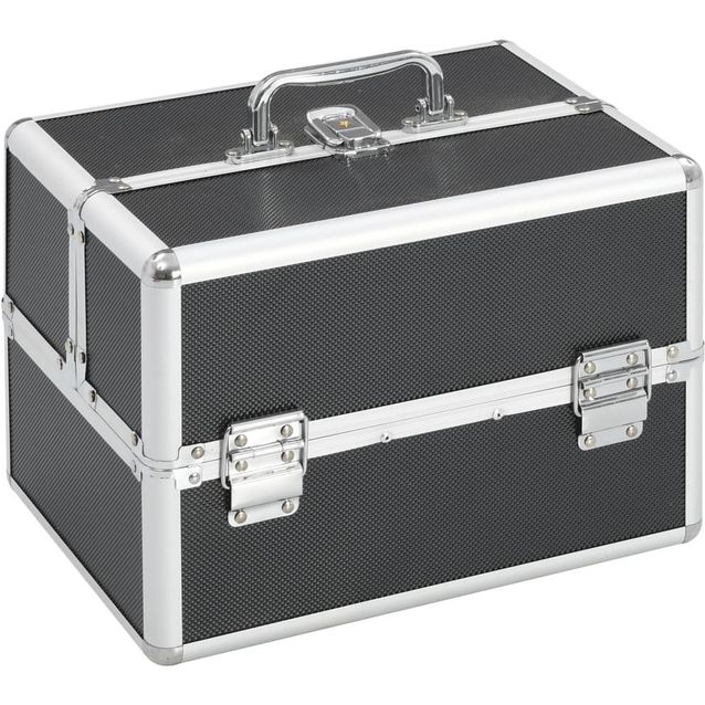 Meikkikotelo 22x30x21 cm musta alumiini