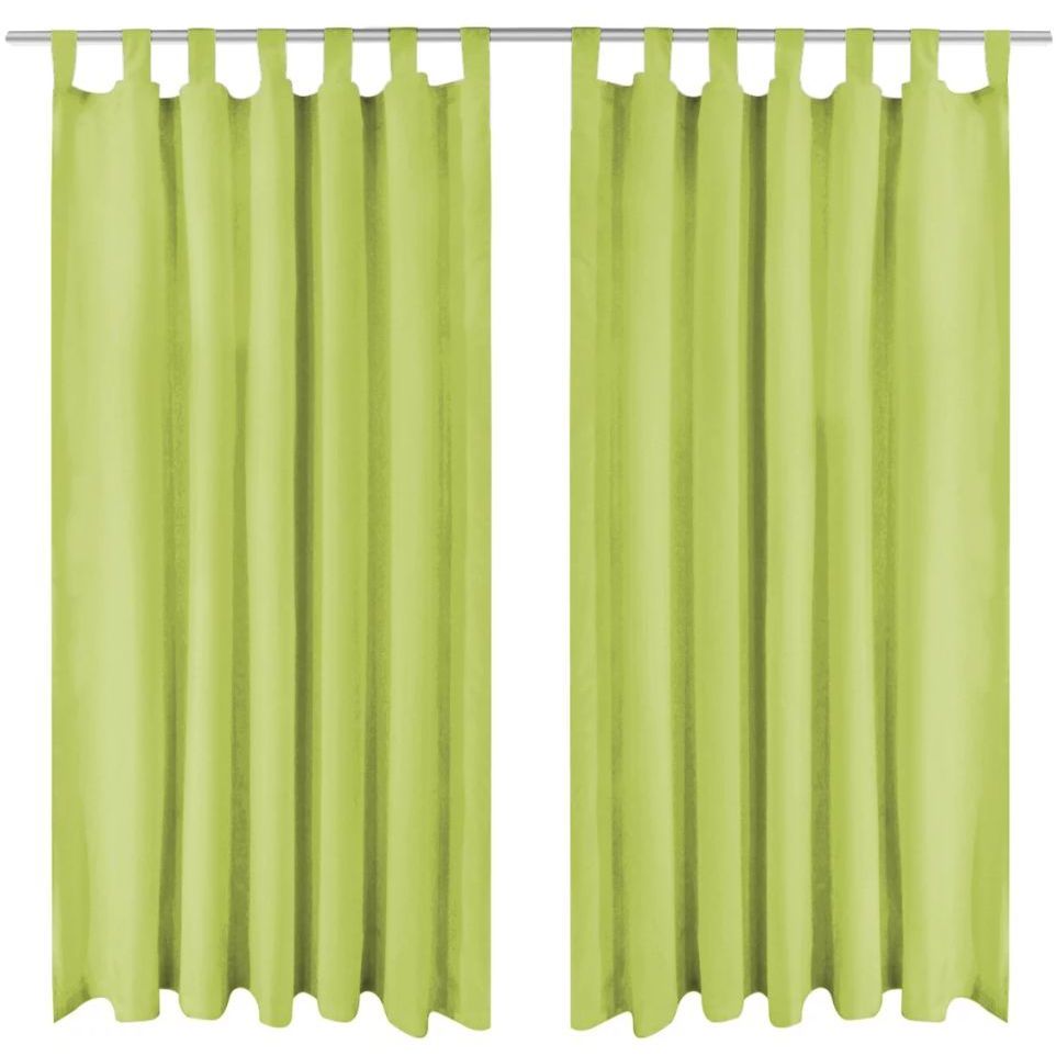 Mikro-satiiniverhot silmukoilla 2 kpl 140x175 cm vihreä