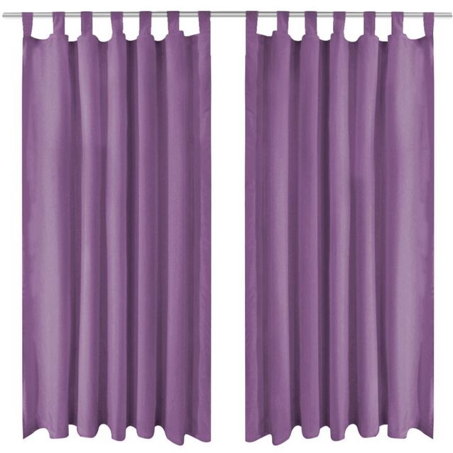 Mikro-satiiniverhot silmukoilla 2 kpl 140x175 cm violetti_1