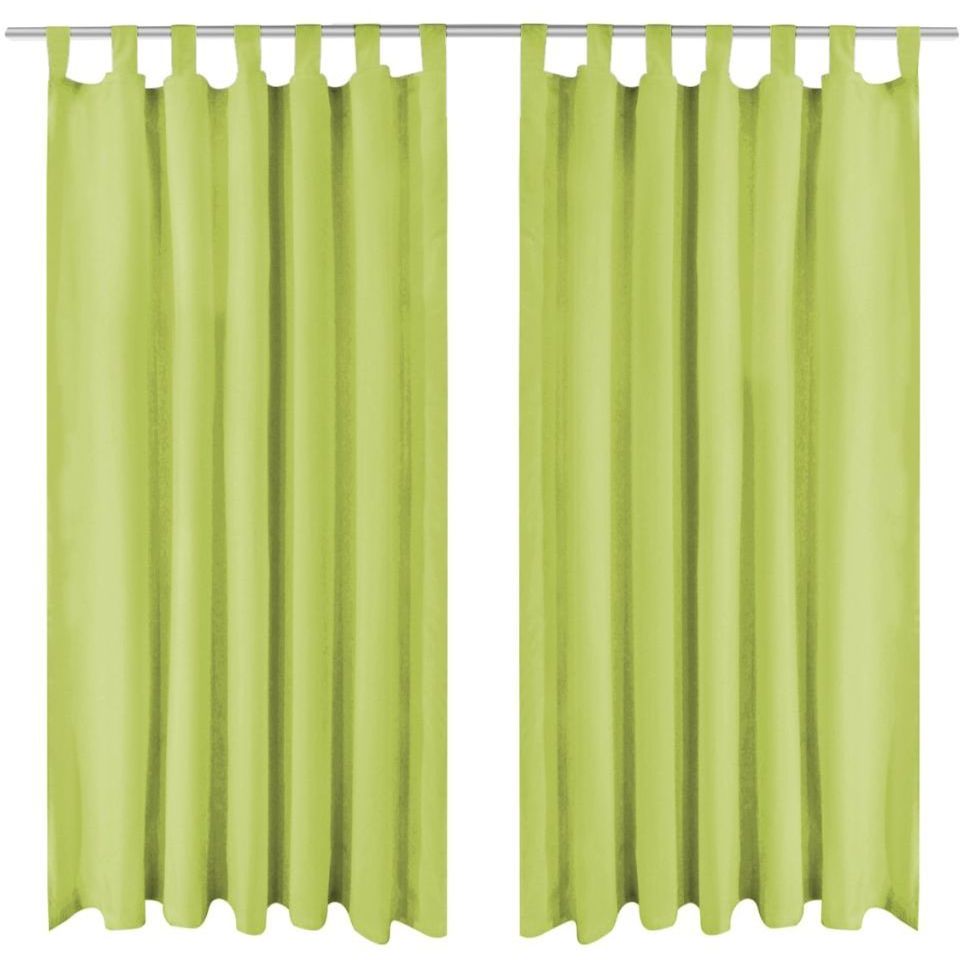 Mikro-satiiniverhot silmukoilla 2 kpl 140x225 cm vihreä