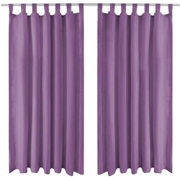 Mikro-satiiniverhot silmukoilla 2 kpl 140x245 cm violetti