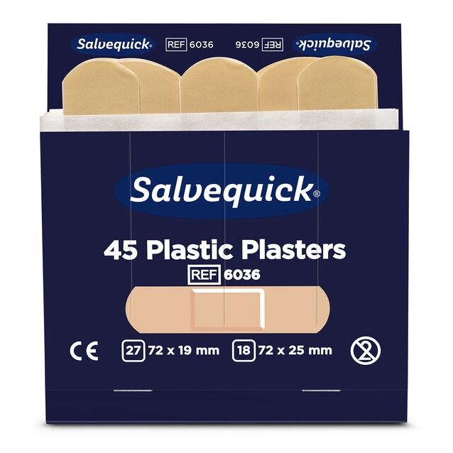 Muovilaastari Cederroth Salvequick, 6 x 45 kpl