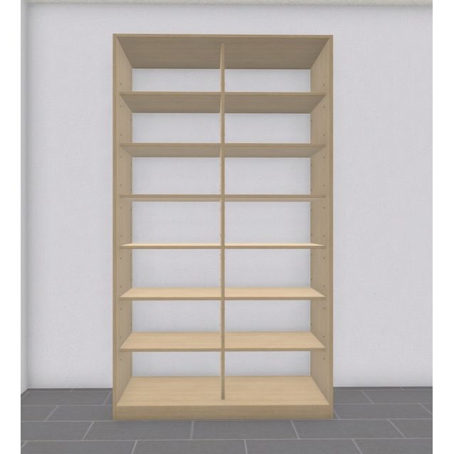 Liukuovikaappi Nettiovi 110-155cm, hyllyillä, mittojen mukaan, tammi