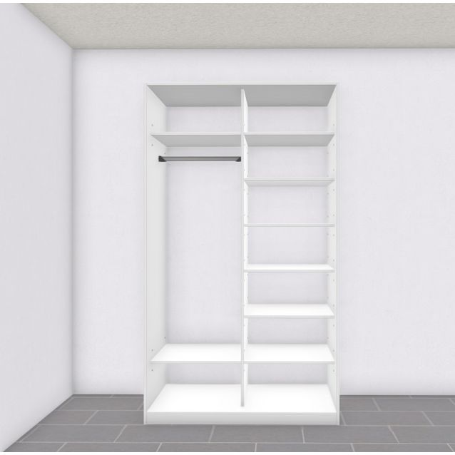 Liukuovikaappi Nettiovi 1100-1550mm tangolla ja hyllyillä mittojen mukaan