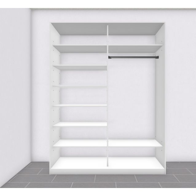 Liukuovikaappi Nettiovi 1560-1850mm tangolla ja hyllyillä mittojen mukaan