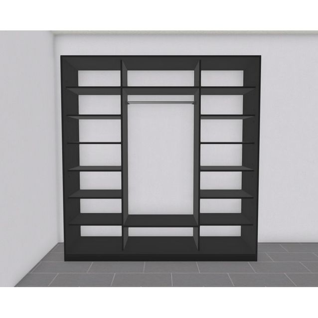 Liukuovikaappi Nettiovi 182-230cm, tangolla ja hyllyillä, mittojen mukaan