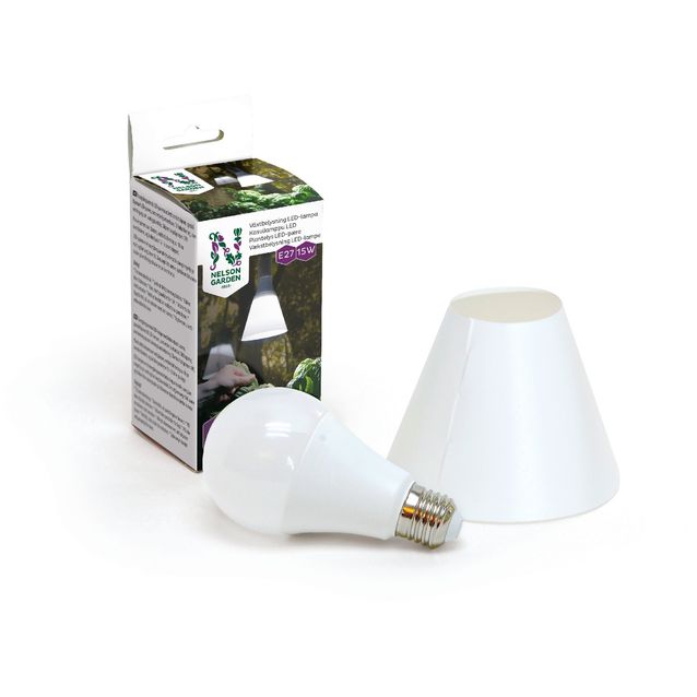 Kasvivalo Nelson Garden LED-lamppu, 15W, E27, varjostimella