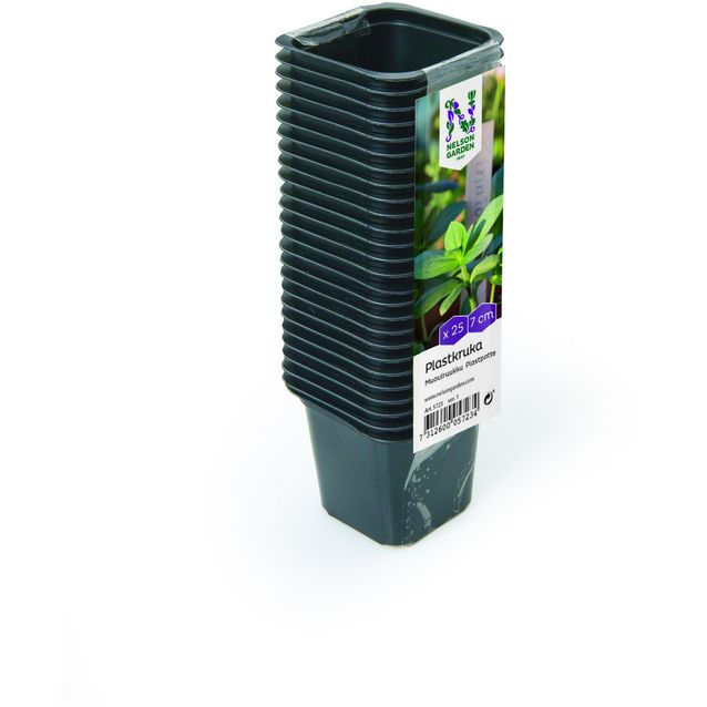Kukkaruukku Nelson Garden, musta, muovi, 7cm, 25kpl