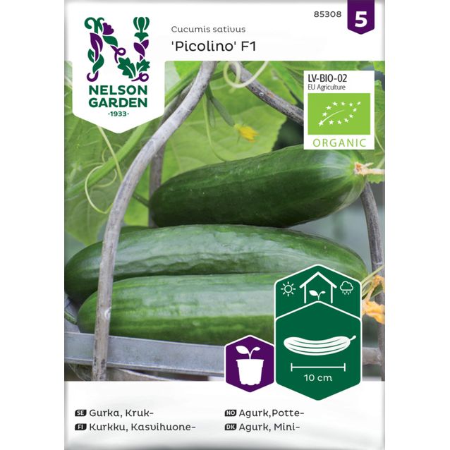 Kasvihuonekurkku siemen Nelson Garden Picolino F1 Organic
