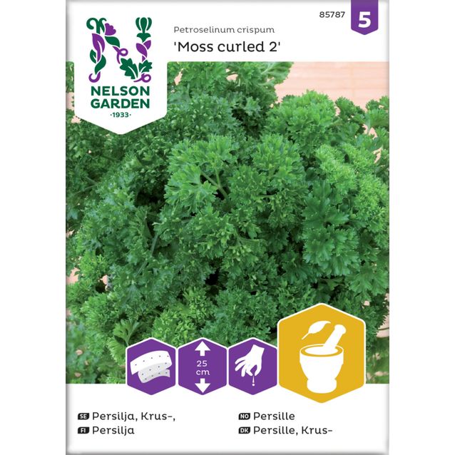 Persilja siemen Nelson Garden Moss Curled 2, kylvönauha