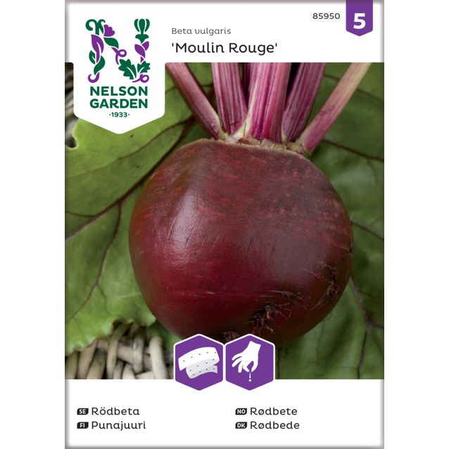 Punajuuri siemen Nelson Garden Moulin Rouge, kylvönauha