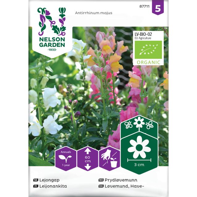 Leijonankita siemen Nelson Garden seos Organic