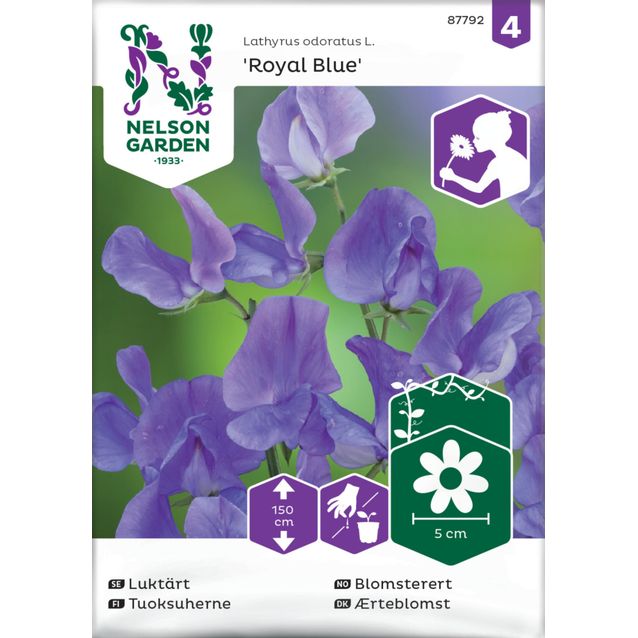 Tuoksuherne siemen Nelson Garden Royal Blue