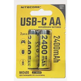 Ladattava AA-akku Nitecore NH2400 2400mAh USB-C 2kpl