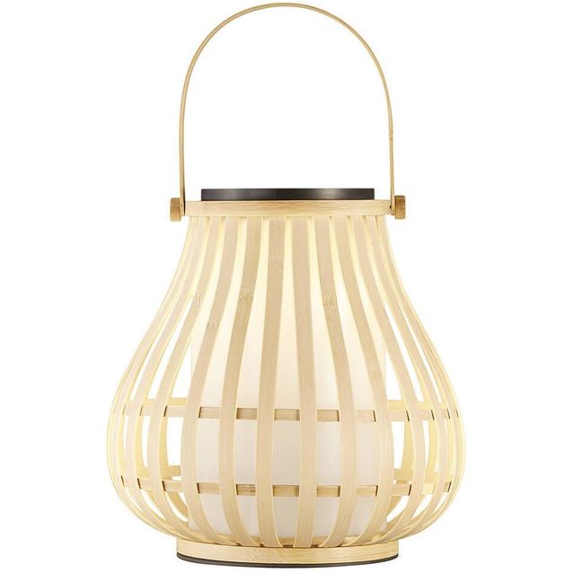 Aurinkokennolyhty Nordlux Leo To-Go, Ø299x300mm, 2700K, IP44, bambu