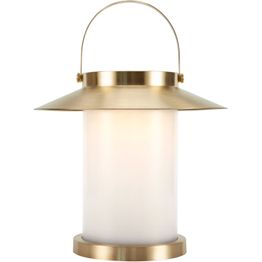 LED-aurinkokennovalaisin Nordlux Temple To Go 35 USB-ladattava messinki