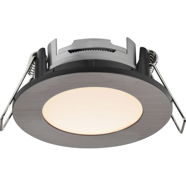 LED-alasvalo Nordlux Leonis, 2700K, IP65, harjattu nikkeli