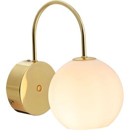 Seinävalaisin Nordlux Franca, messinki/opaalivalkoinen