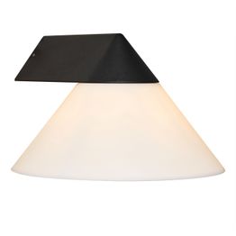 Seinävalaisin Nordlux Linas, ulkokäyttöön, musta/opaalivalkoinen