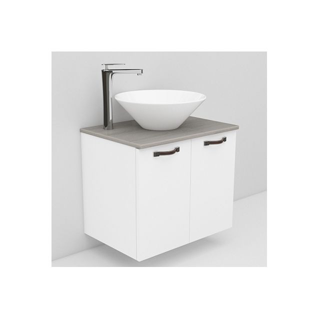 Allaskaappi marmoritasolla ja Loop malja-allas Noro Flexline 3.1 600 valkoinen