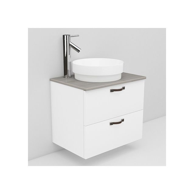 Allaskaappi marmoritasolla ja Peak malja-allas Noro Flexline 12.1 600 valkoinen