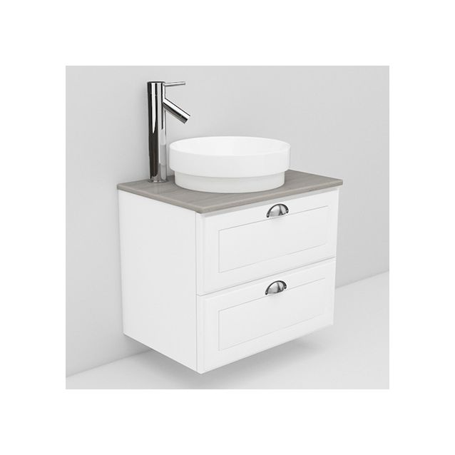 Allaskaappi marmoritasolla ja Peak malja-allas Noro Flexline 12.3 600 valkoinen hiottu raami