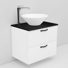 Allaskaappi ja Loop-allas Noro Flexline 14.1 musta taso 600 mm valkoinen