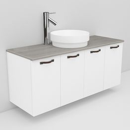 Allaskaappi ja Peak-allas Noro Flexline 124.1 1200 mm marmoritaso valkoinen