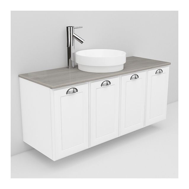 Allaskaappi marmoritasolla ja malja-allas Peak Noro Flexline 124.3 1200 valkoinen hiottu raami