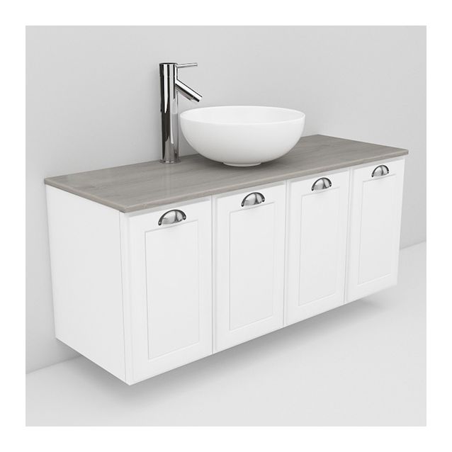 Allaskaappi marmoritasolla ja malja-allas Coast Noro Flexline 125.3 1200 valkoinen hiottu raami