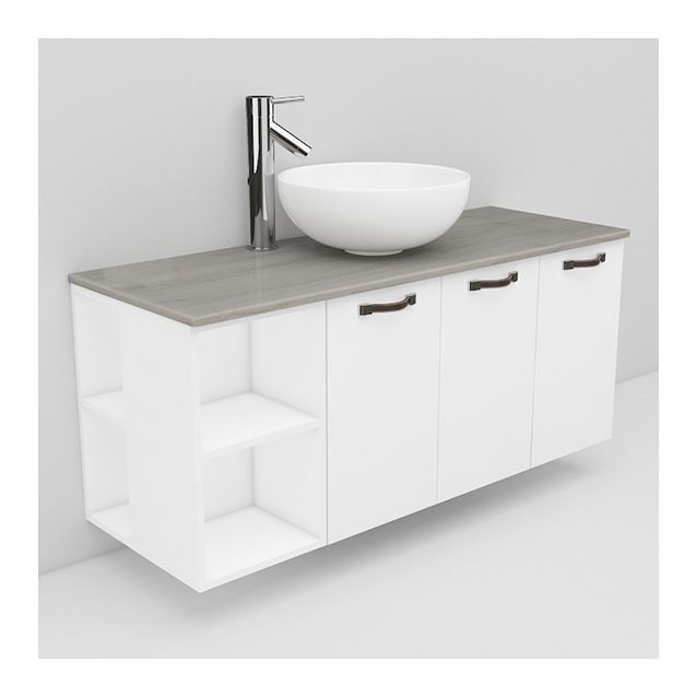 Allaskaappi marmoritasolla ja malja-allas Coast Noro Flexline 141.1 1200 valkoinen