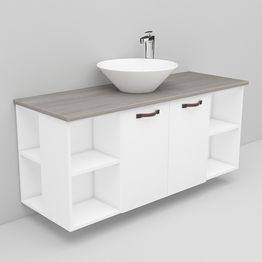 Allaskaappi ja Loop-allas Noro Flexline 147.1 1200 mm marmoritaso valkoinen